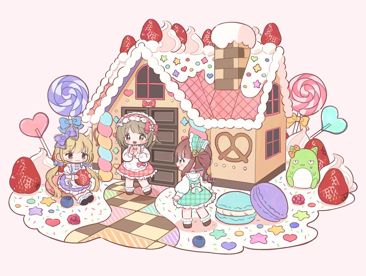 双葉杏 ,三村かな子 「お菓子の家のキャンディアイランド 」|mokumeのイラスト