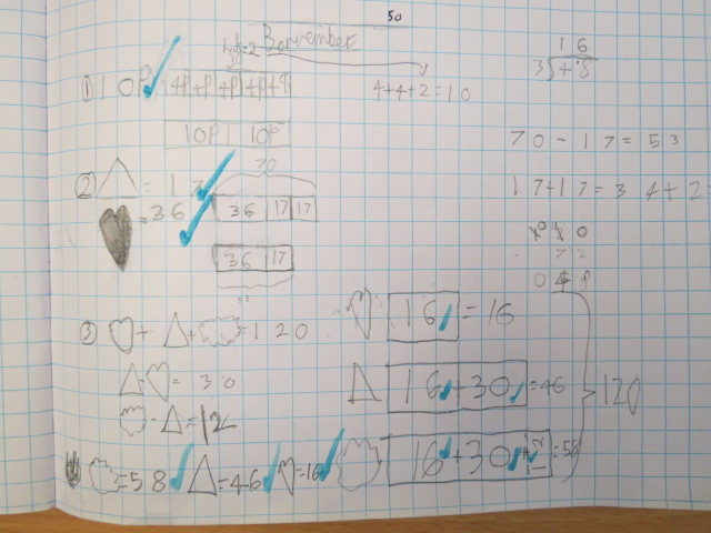 MrMacnair's tweet photo. Last day of #Barvember and my students are keen to impress, we even used colours! I'm entering them all. @WhiteRoseMaths 3/4 https://t.co/l3rQsc5e8i