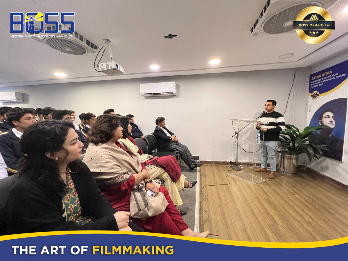 BeaconhouseBOSS's tweet photo. An exciting BOSS Masterclass on “The Art of Filmmaking” was held on 18th November, 2022 at Beaconhouse Johar Town Boys Campus, Lahore
#BSSWorldwide #BSSOfficial #BeaconhouseBOSS #Beaconhouse #BSS #BOSSMasterclass #SluglineFilms https://t.co/X2rzpTs5tz
