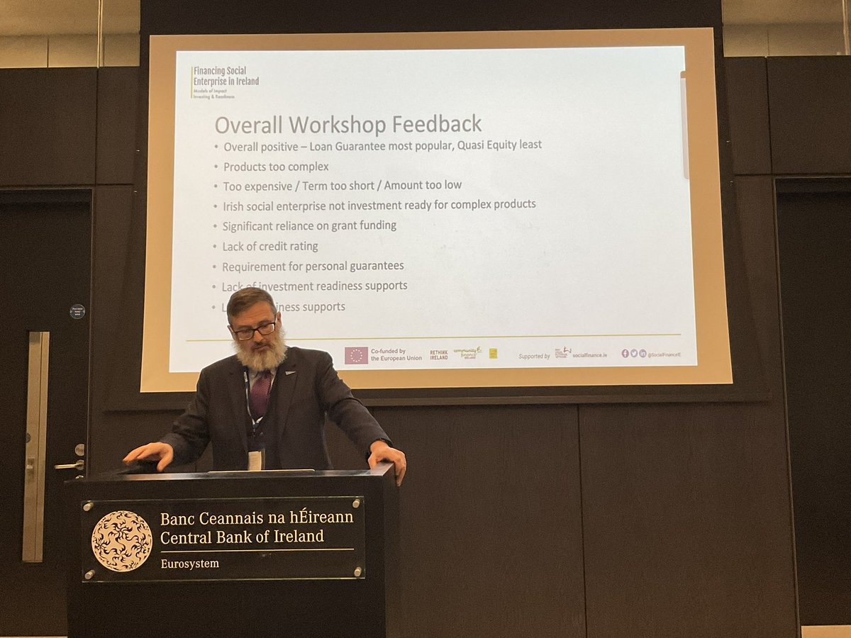 Social Finance Ireland (@socialfinanceie) on Twitter photo ‘There are real issues in accessing finance for social enterprise in Ireland. With this information and the strong feedback from participants in workshops, three products were analysed’ Deiric Ó Broin <a href="/DCU/">Dublin City University</a>
Impressive insights from <a href="/SocialFinanceIE/">Social Finance Ireland</a> @DeptRCD ‘There are real issues in accessing finance for social enterprise in Ireland. With this information and the strong feedback from participants in workshops, three products were analysed’ Deiric Ó Broin <a href="/DCU/">Dublin City University</a>
Impressive insights from <a href="/SocialFinanceIE/">Social Finance Ireland</a> @DeptRCD