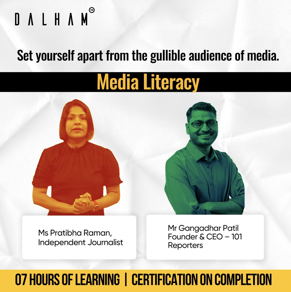DalhamLearning's tweet photo. You can form firm opinions when you see things with a crystal clear vision. Our Media Literacy course will enable you to understand the news and the news organisation from the core. Learn more about this course on our website:
https://t.co/FrHbdmxk2v

#Medialiteracy #Media #News https://t.co/Hh7nPs9E3W