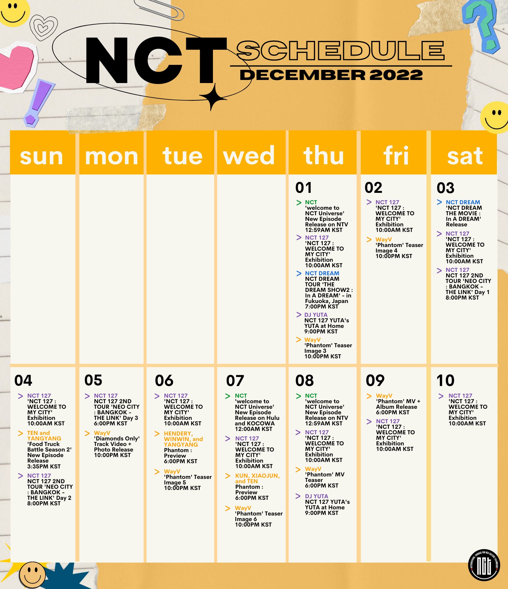 Sm Nct Nct Schedule December 22 Schedule As Of November 30th More Might Be Added In The Following Days Google Calendar T Co Nhlghgp1wr To Subscribe Go To T Co Hs4tpc1jqu Make Sure