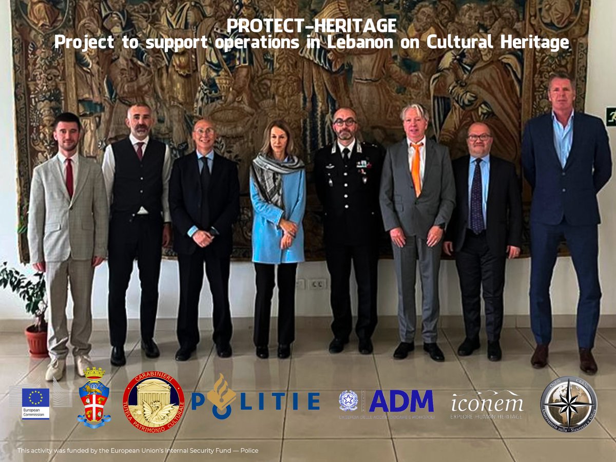 Amb. Bombardiere met yesterday with a team of 🇮🇹 Carabinieri and 🇳🇱 police officers, jointly engaged in a 🇪🇺 funded project aimed at developing skills and interagency model for protecting 🇱🇧 cultural goods. The Carabinieri specialized unit, leading the project, is a 🌎 excellency