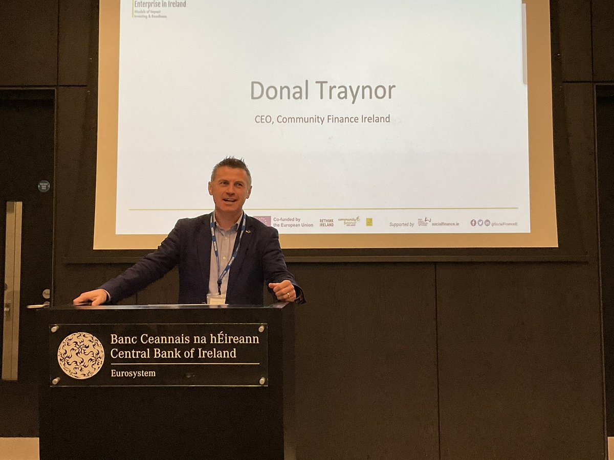 ‘This product came about as a consortium identifying issues in the sector with #socialfinance’ @donal76 from @ComFinanceIrl speaking at @SocialFinanceIE project in @centralbank_ie 

@Rethink_Ireland @DCU @socentie @DeptRCD