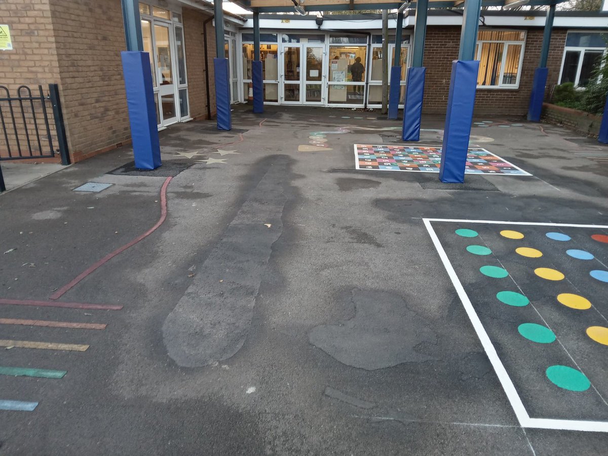 We're so pleased with our new Snakes &amp; Ladders and Twister markings in our playground 🎛
A big Thank you to <a href="/designsandlines/">Designs & Lines</a> for the removal of our old markings and replacing them with these gorgeous, colourful designs. 
We're sure they will be enjoyed by all the children.