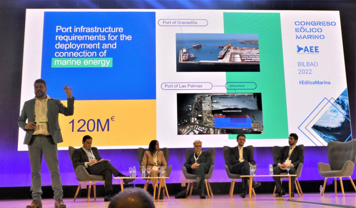 🔴Nuestro vicepresidente, Airam Díaz, intervino como ponente en el bloque de ‘Casos de éxito’, para hablar de Canarias en el marco de la integración en la #economíaazul en el #CongresoEólicoMarino organizado por la <a href="/aeeolica/">aeeolica</a> en Bilbao🔴

Noticia: fedeport.com/fedeport-prese…👏👏