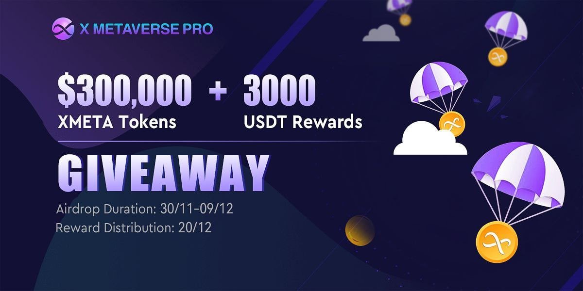 New airdrop: X Metaverse Pro
Total Reward: $300,000 XMETA &amp; 3,000 USDT
Rate: ⭐️⭐️⭐️⭐️
Winners: 20,000 Random &amp; Top 10
Distribution: within 10 days after the ends

Airdrop Link: t.me/airdropinspect…

#Airdrop #Airdrops #Airdropinspector #XMetaversePro #XMETA #Crypto #Bitcoin