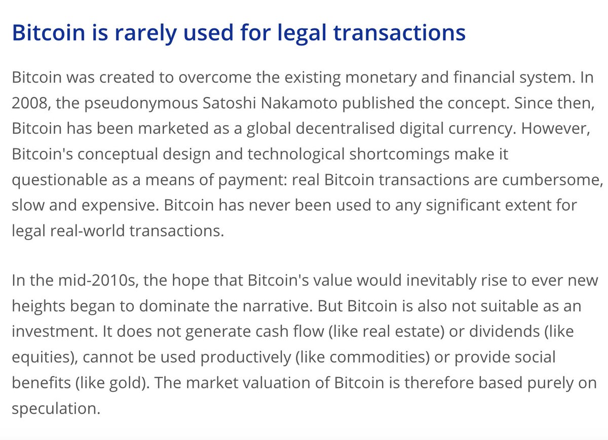 joeljohn's tweet photo. The European Central bank (@ecb) covered Bitcoin on their blog today. 

It said bitcoin is 'rarely used" for "legal" transactions. 
But offered no statistic to back it.

So went down the rabbithole. 
Time for some numbers ☕️ https://t.co/M4lRgqM2VT