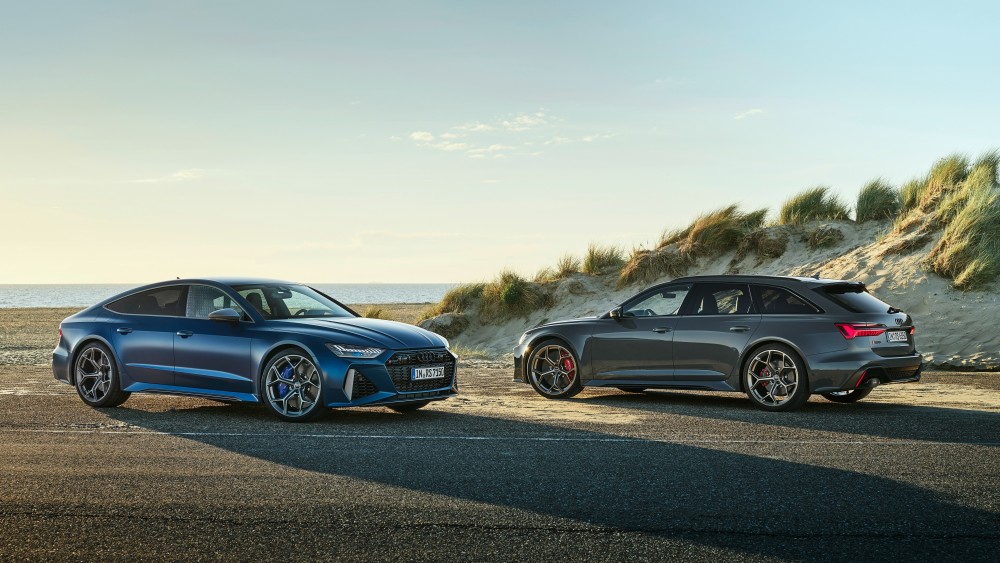 AudiDanmark's tweet photo. Nye performance-modeller af Audi RS 6 Avant og RS 7 Sportback flytter barren og er hurtigere og stærkere end nogen tidligere RS 6 og RS 7 https://t.co/8iii7xoRVj https://t.co/WZihZFqT0f