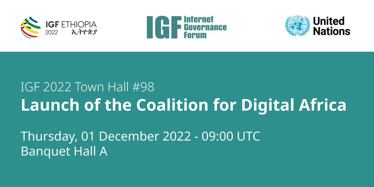 ICANN's tweet photo. The launch of #ICANN's initiative, the Coalition for Digital Africa, will take place tomorrow, 1 December, at the Internet Governance Forum 2022, virtually and on-site. #IGF2022 @intgovforum @IGFEthiopia2022
Learn more about the Town Hall session here >> https://t.co/upuHO5B1Zy https://t.co/cp0Ww8bqdM
