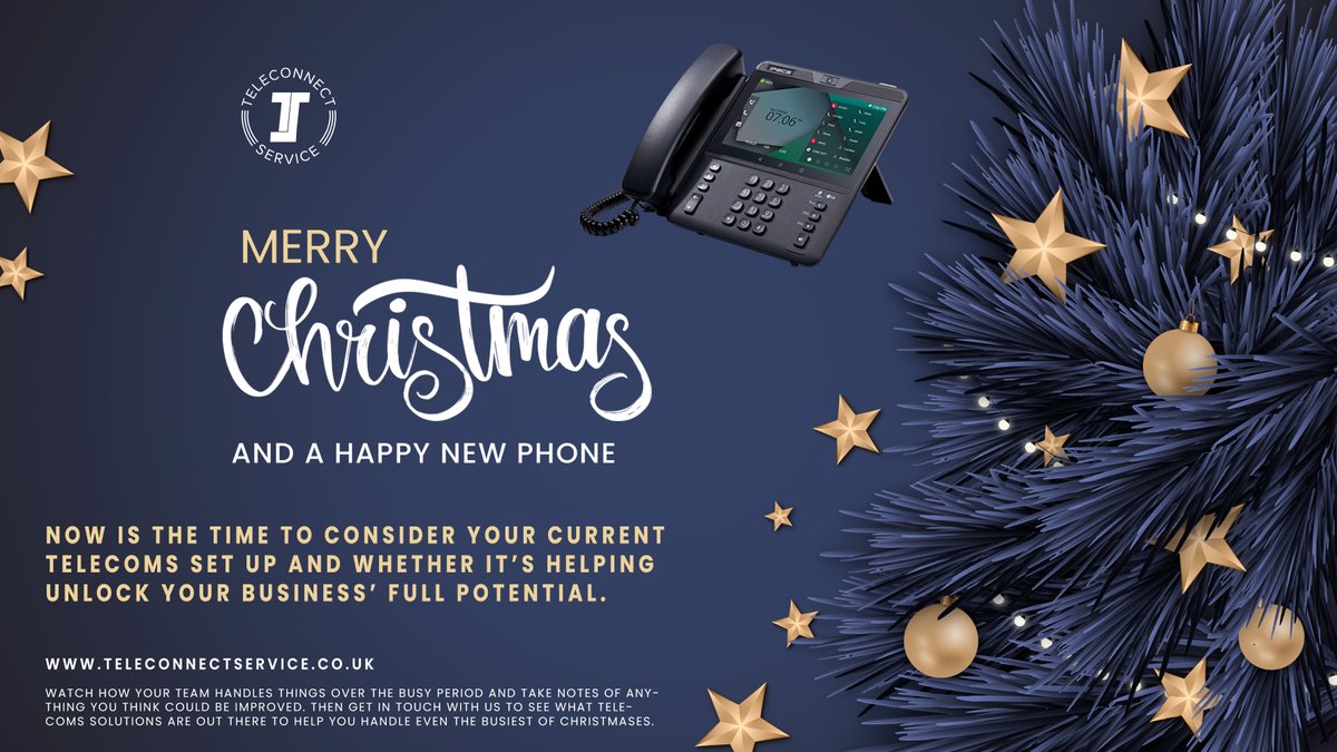 Now is the time to consider your current #telecoms set up and whether it’s helping unlock your #business’ full potential. Find out what #savings you could make this #Christmas by requesting a free technical assessment with #Teleconnect.

#Technology #Business #B2B #Leeds #NewYear