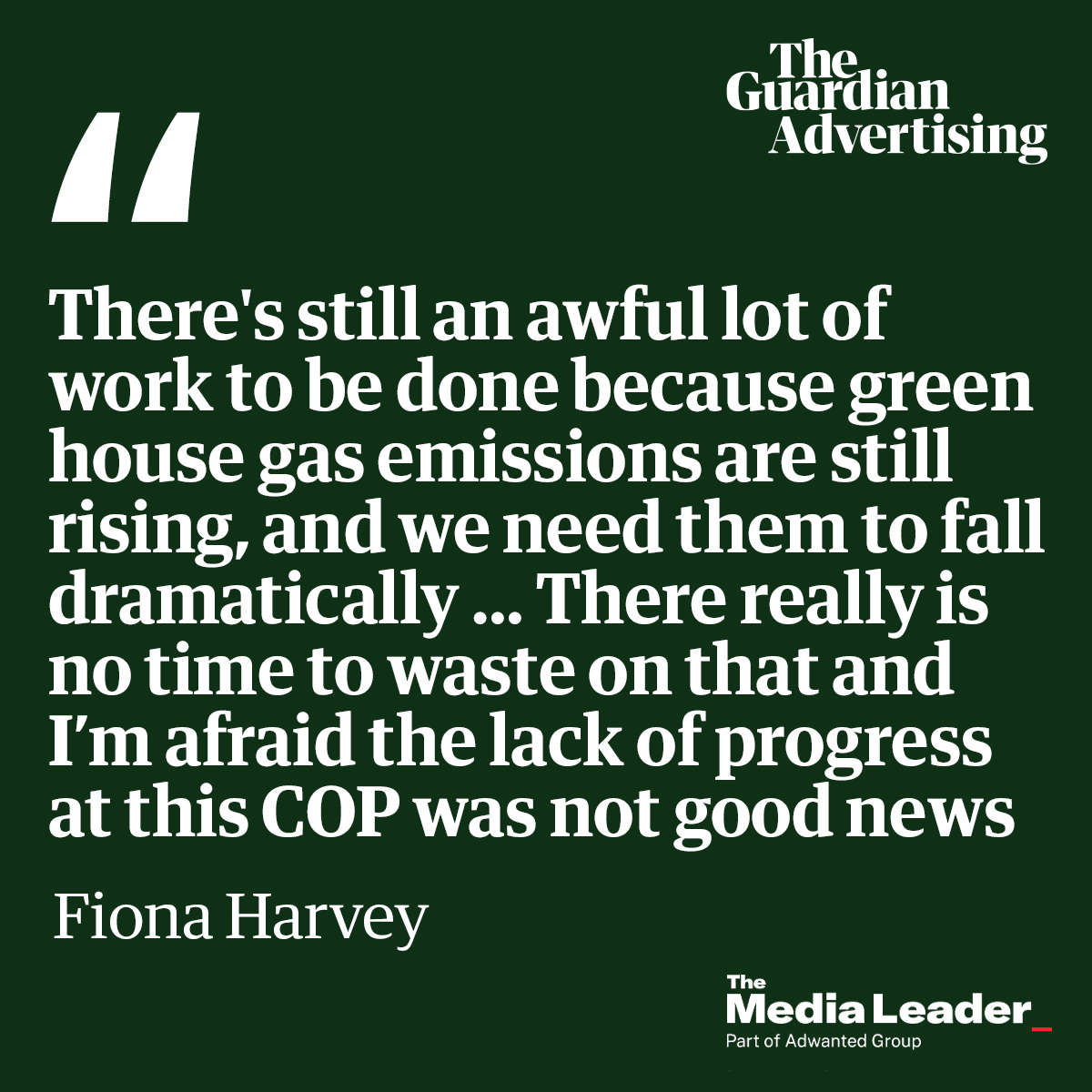 Guardian Advertising (@guardianinsight) on Twitter photo Join <a href="/fionaharvey/">Fiona Harvey</a> in our Future of Sustainability seminar with The Media Leader, who has been discussing what we have learnt from the COP27 climate summit with Omar Oakes. Join <a href="/fionaharvey/">Fiona Harvey</a> in our Future of Sustainability seminar with The Media Leader, who has been discussing what we have learnt from the COP27 climate summit with Omar Oakes.