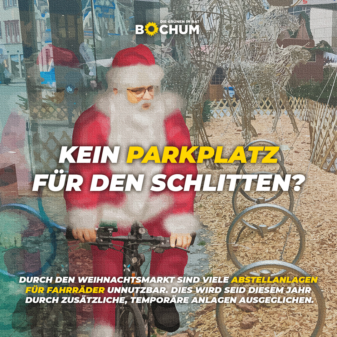 Wer mit dem #Fahrrad zum #Weihnachtsmarkt kommt, muss den Schlitten auch irgendwo parken. Das ist aber gar nicht so einfach, das viele Abstellanlagen blockiert oder abgebaut sind. Seit diesem Jahr gibt es deshalb zusätzliche Abstellanlagen. Alle Infos: gruene-bochum.de/2022/11/29/dau…