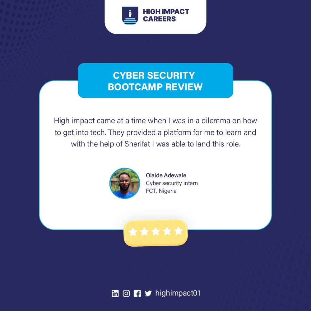 HighImpact01's tweet photo. Congratulations @JosLaide, HIC Cyber Security Bootcamp alumnus. We celebrate your achievement and we are proud of you! To enrol for our next Bootcamp, click:  https://t.co/ykNwIdKJdD #ImpactSuccessStories #HighImpactCareers https://t.co/B20i87swNF