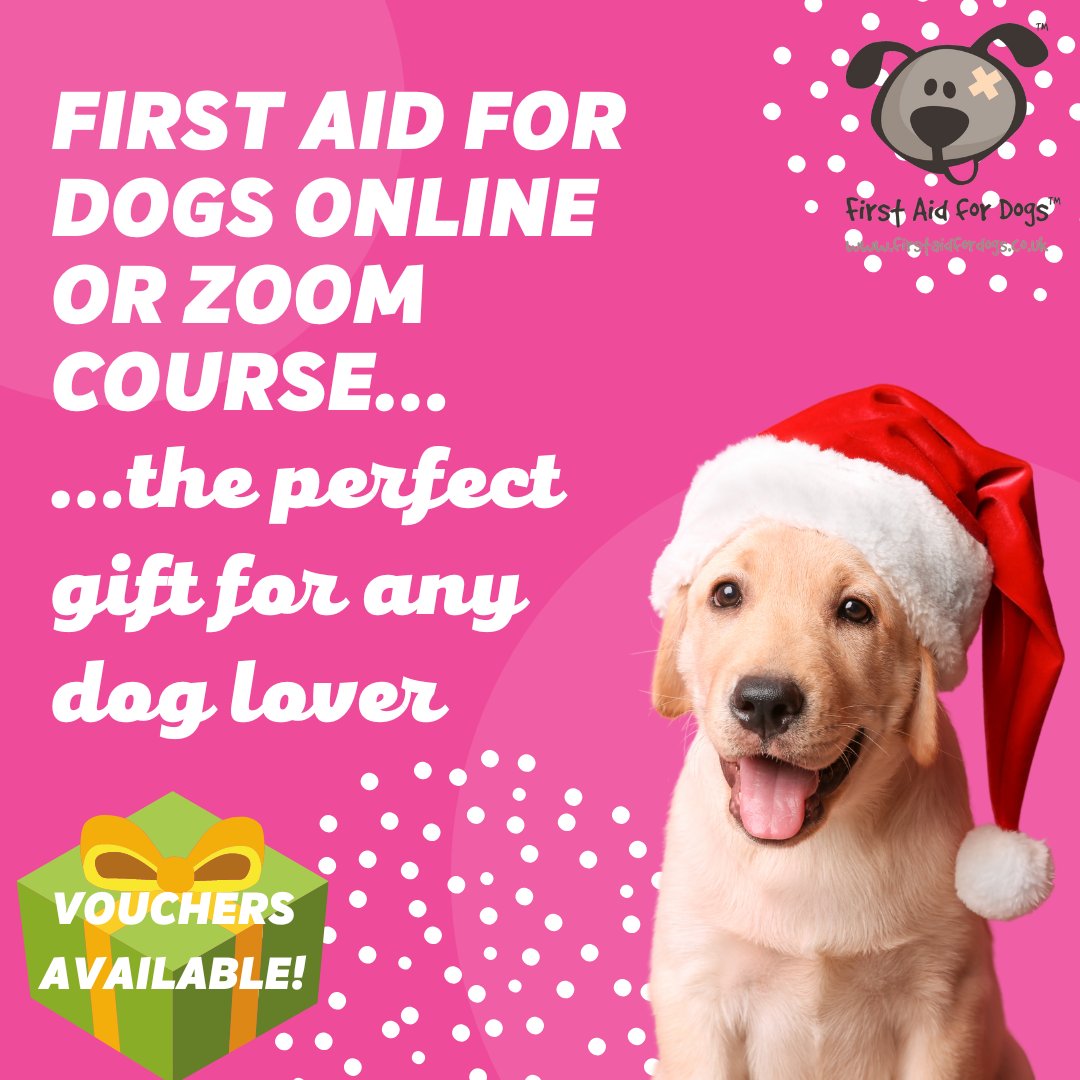 🎁First Aid for Dogs course voucher: the perfect gift for a dog lover🐩
🐶We've got lots of Zoom courses coming up which make a great gift for the dog lovers in your life. 
💻Alternatively, you could gift our online First Aid for Dogs course
💌To order a voucher call 01273 702496