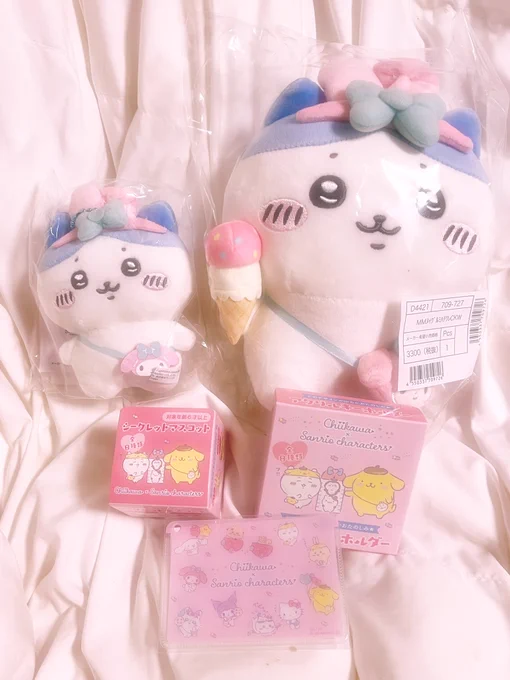 今日受け取った子〜(お母さんが買ってくれた)ランダムキーホルダーはシナモンで、マスコットはうさぎカードケースも可愛いラッコさんがいるから欲しかった 