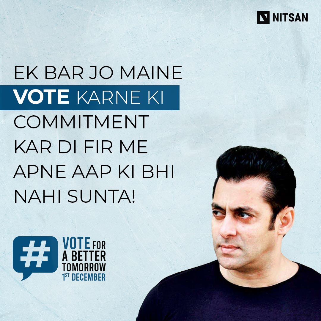 Interfece_Ring's tweet photo. Bhaijaan ne commitment kar diya! Aur aapne?
Cast your vote tomorrow!👆
#govote #votefortomorrow #GujaratElections2022 https://t.co/C6RYGMxVD6