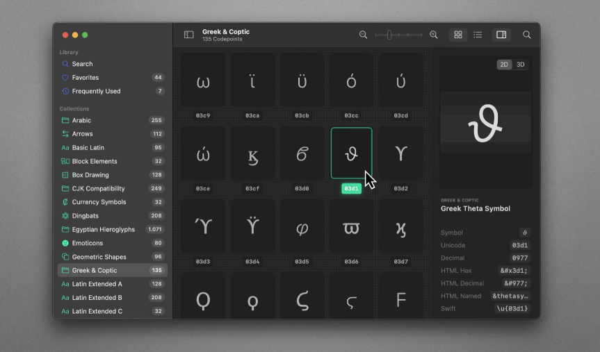 tipografi's tweet image. Mac OS ve iOS için glif bulma uygulaması: #Codepoint

apps.apple.com/app/id64440686…