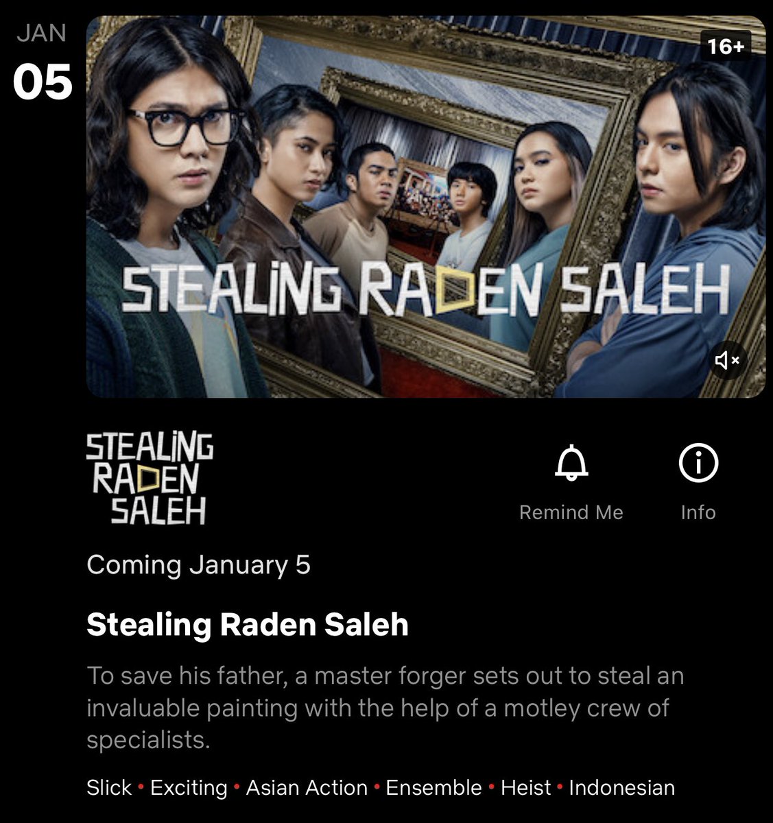 <a href="/mrs_film/">Mencuri Raden Saleh | #MRSdiNetflix</a> sesuai permintaan para komplotan, Mencuri Raden Saleh di <a href="/NetflixID/">Netflix Indonesia</a> 5 Januari 2023. Udah siap semuanya? :)
#MRSdiNETFLIX