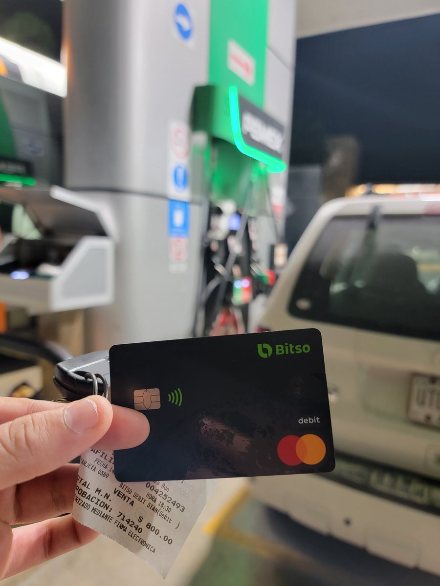 Asi con gusto se gasta en gasolina 😎⚡️ <a href="/Bitso/">Bitso</a> #bitsocard