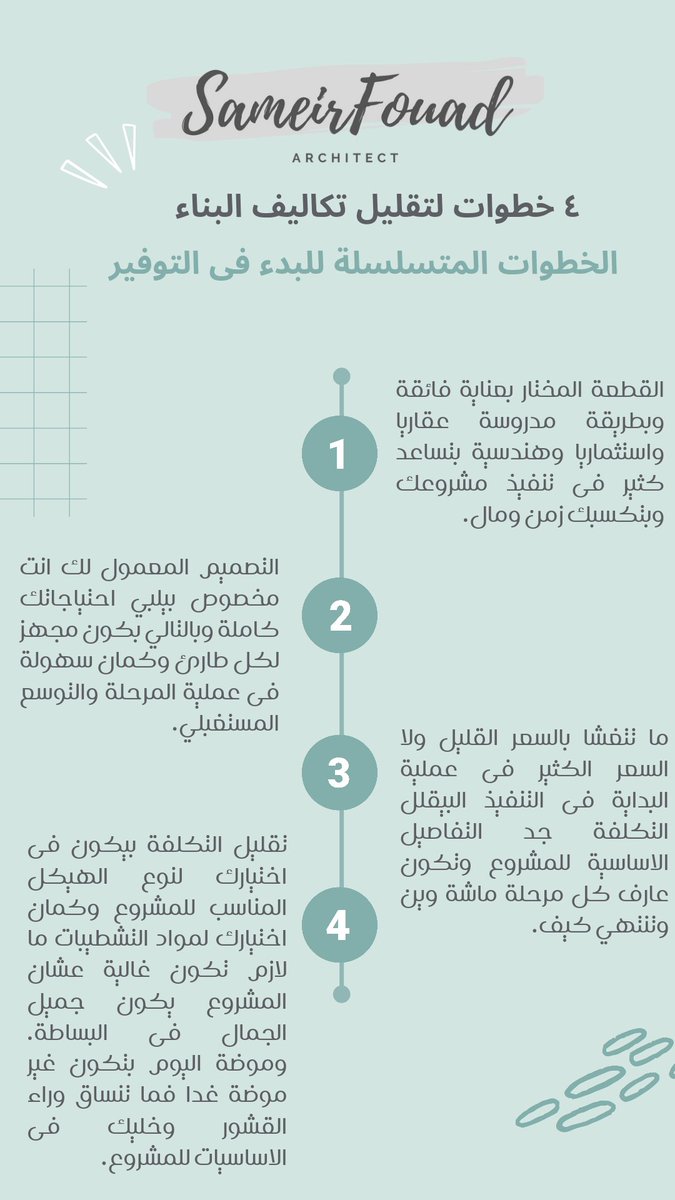 SameirFouad's tweet photo. ٤ خطوات لتقليل تكاليف البناء فى اى مكان وزمان.
#توفير #افتصاديات_مباني #سميرفؤاد #sameirsd #sameirfouadsd https://t.co/q3tiAdVLwU