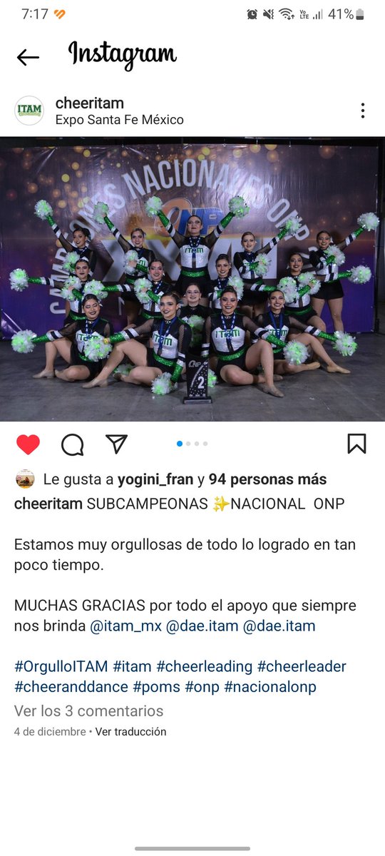 ¡Enhorabuena <a href="/CheerITAM/">Cheerleading ITAM</a>!👏

#Subcampeonas en el Nacional ONP 🏆🤸🏼‍♀️

#DAE <a href="/ITAM_mx/">ITAM</a> - Subdirección de Bienestar Integral

#OrgulloITAM #DeportesITAM🐺 #ONP #cheerleading