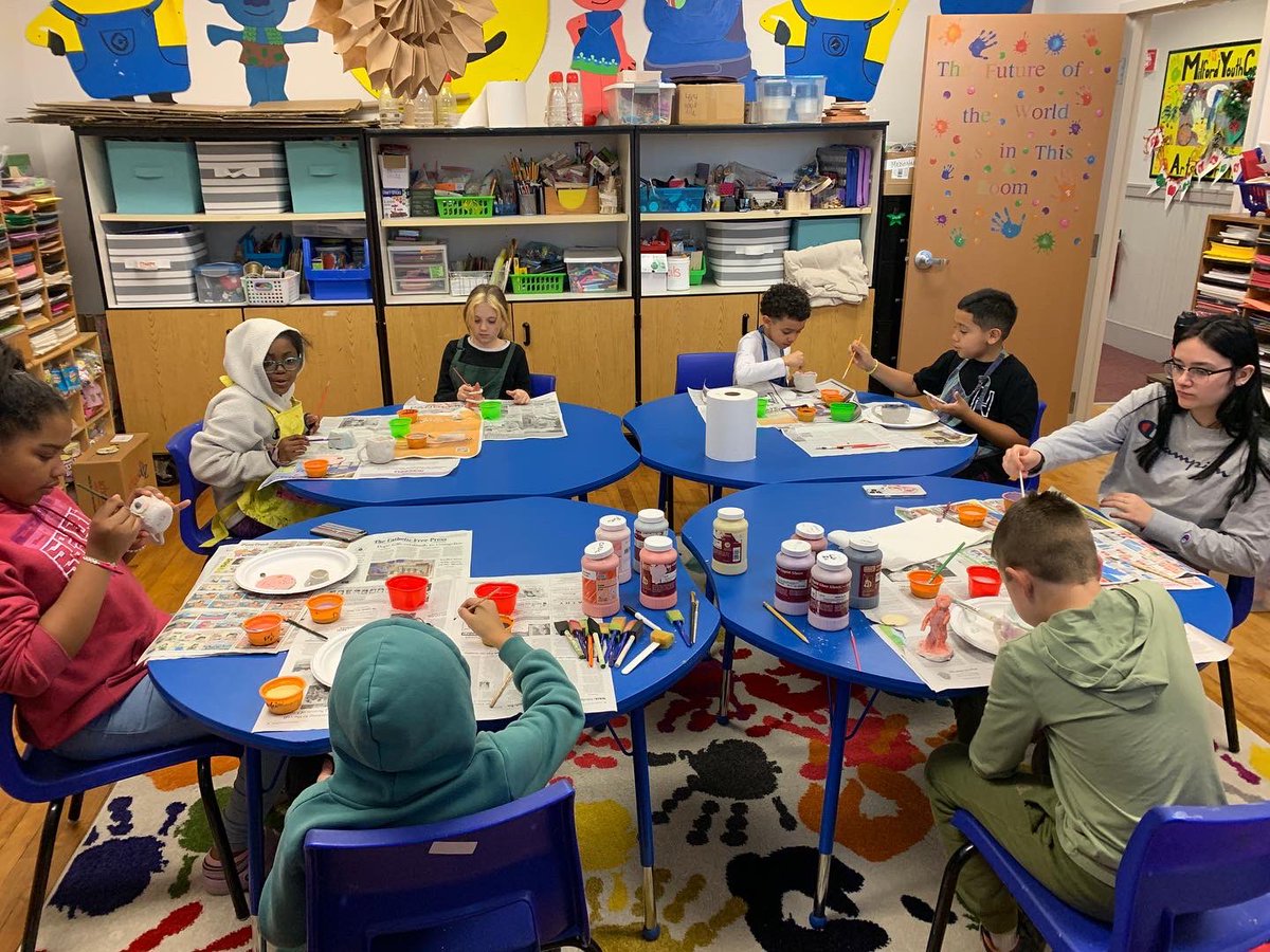 l_kabat's tweet photo. So much fun bringing the arts to the kids at Milford Youth Center.  They glazed their ceramic pieces tonight #nonprofit #charity #givekidsthearts #giving #bekind #kidsart #art #donate #nonprofitorg #donation #kidsinneed #helpthekids #artiscritical #massnonprofit #inkinddonation https://t.co/XvkDSE219L