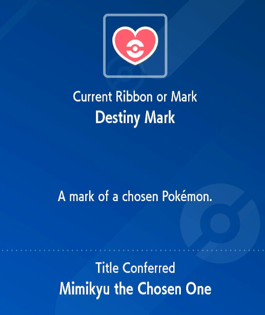 MimikyuFan10's tweet photo. SHINY MIMIKYU WITH THE DESTINY MARK!!!!! 

This was my 3rd shiny mimikyu from an outbreak, and it had the perfect mark 😭😭✨ https://t.co/iYAU877yrc