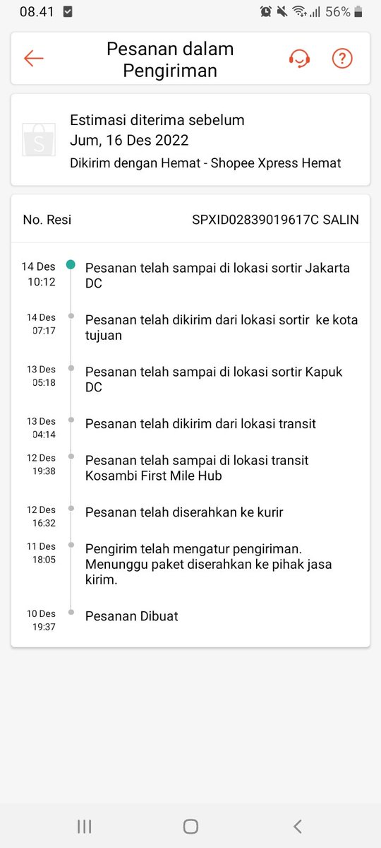 Akhir2 ini belanja di shopee bikin naik darah 😑😑😑 ini udah 4 hari dan paket masih ada di jakarta? 🤬
Kemarin2 pun aku begini sampe seminggu masa 😡😡 da masalah apa sih syopiiiiii