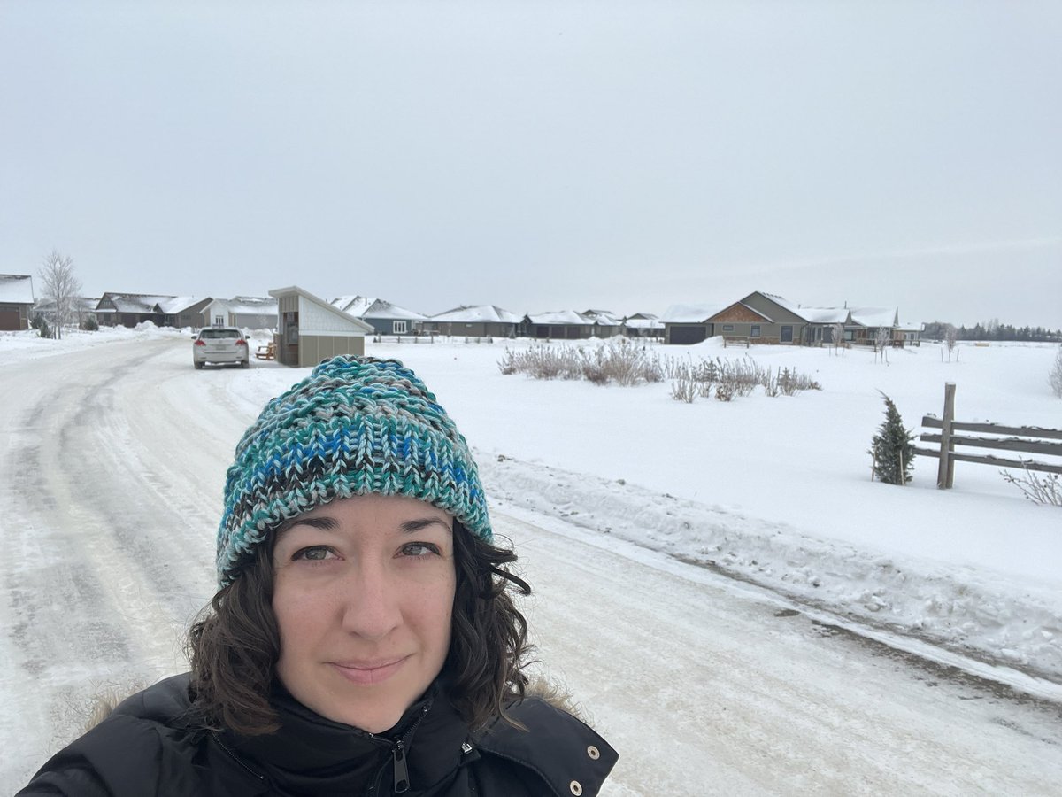 Made the trek up to Saskatoon area to chat with some concerned residents in Crossmount today. Was gifted with banana bread and this lovely knitted toque! Always grateful for warm hospitality.