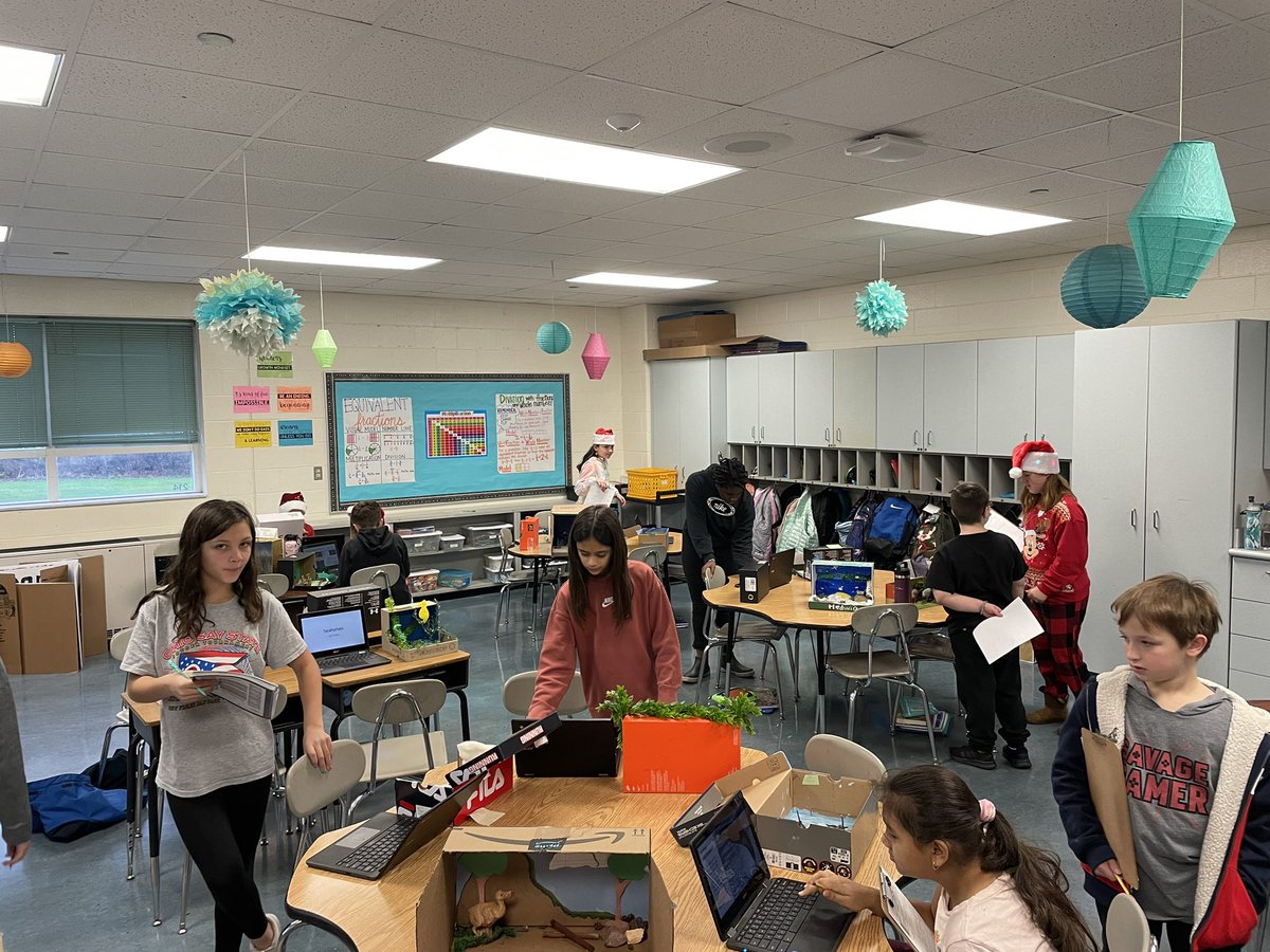 Students got to learn from their peers’ zoo projects this morning. When 8 classes of 5th graders are given the freedom to move from room to room and chaos doesn’t ensue (and 3 days before break), that’s the definition of engagement. #WEareLakota