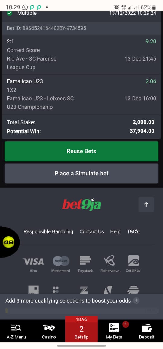 HelloAre you interested in football betting 
  If you interested in drop ur whatsapp numberBro the game is 💯 sure