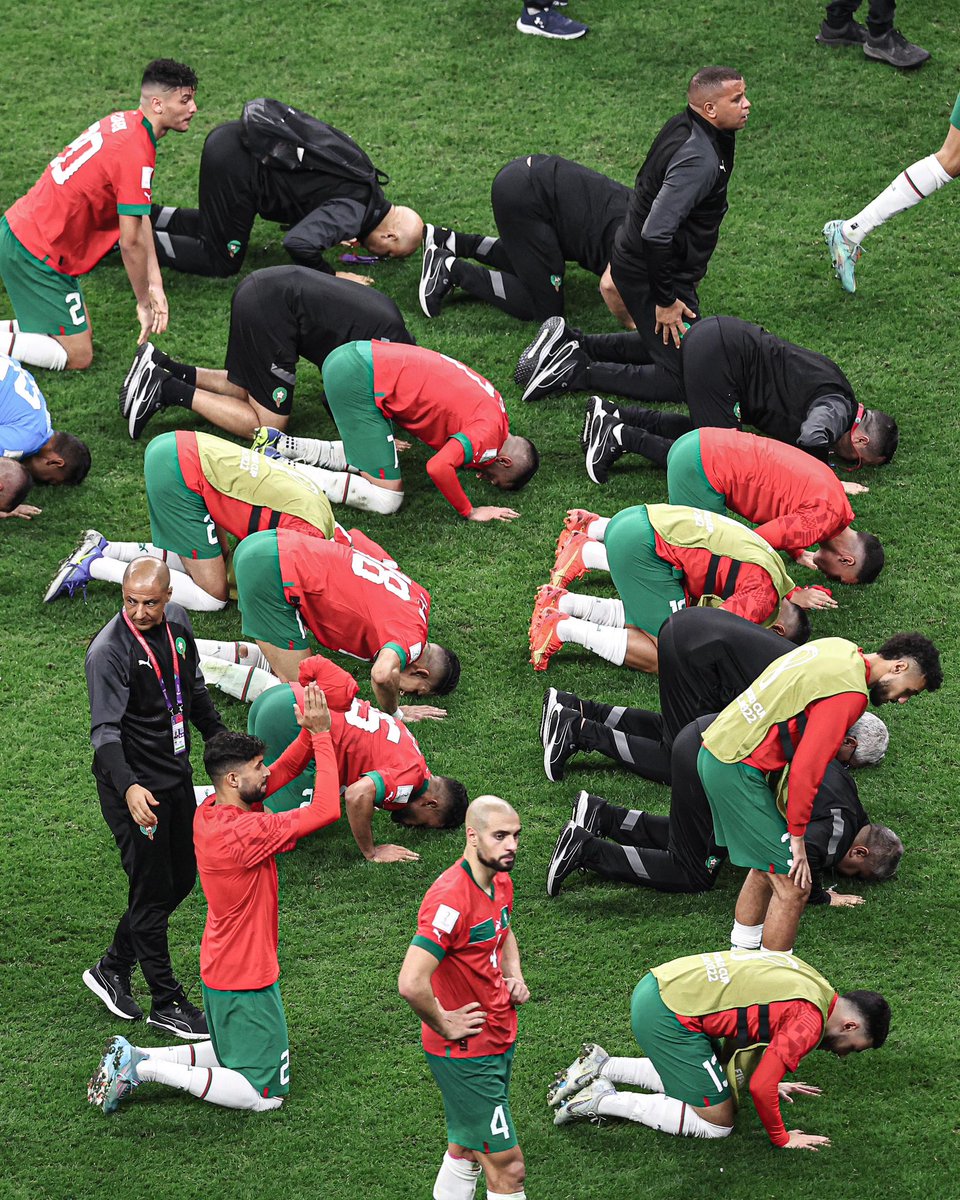 Even in defeat, the players of Morocco show shukr to Allah