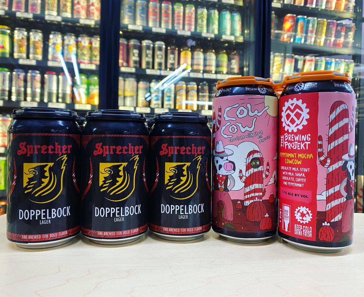 HarleysLiquor's tweet photo. Doppelbock- Lager
@sprecherbrewery 

Cow Cow- Peppermint Mocha chocolate milk stout🍫
@brewingprojekt 

#wibeerwednesday #beergoals #wibeer #localbeer #craftbeer #newbeer #goodbeer #beeroclock #sprecherbrewery #thebrewingprojekt https://t.co/Wj0tJWkNG4