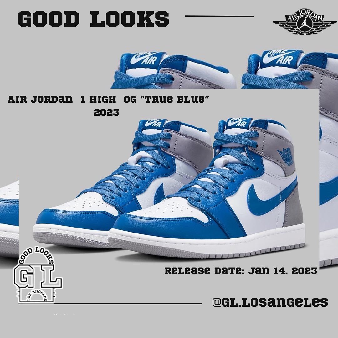 gl_losangeles's tweet photo. First Look 👀 Air Jordan 1 High OG “True Blue” https://t.co/hfgZbqLUO2