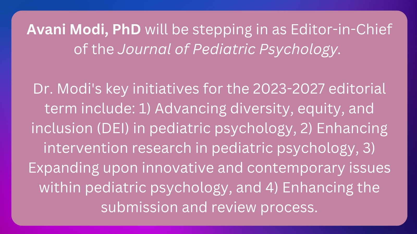 Journal of Pediatric Psychology on X: &ldquo;JPP is excited for 
