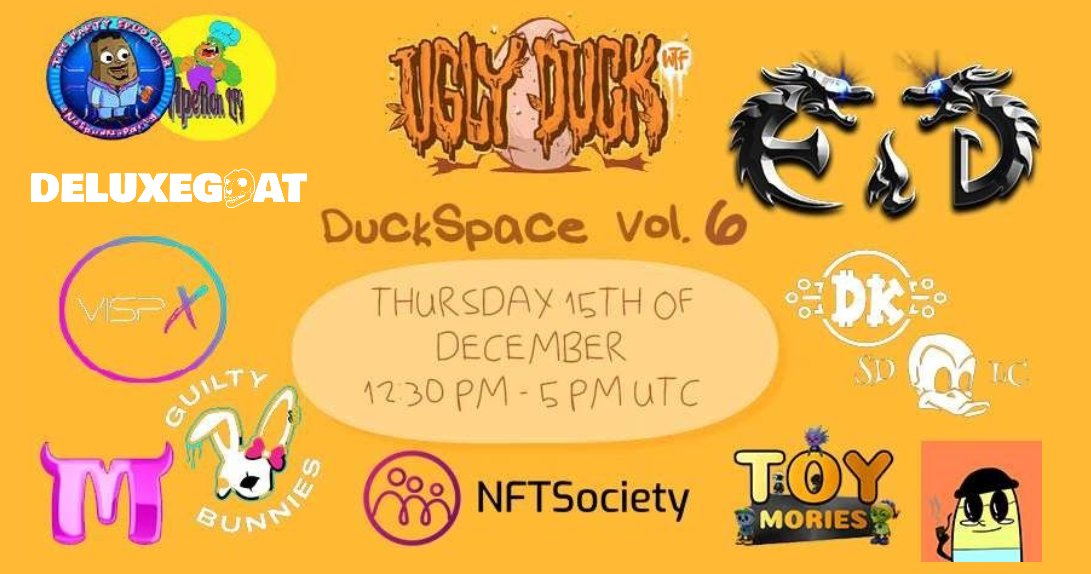 Chewie_xo's tweet photo. Quacking Mega Space! Looking forward to speaking to these amazing communities!! ❤️Let's Quacking Go!
https://t.co/RMetxJO82b
@monsta_nft
@vtmnlabs
@ElementoDragons
@VispX_official
@ToyMories
@DonkeyKicksNFT
@GuiltyBunnies
@sdlc420 https://t.co/ElZRJ0Zr3e