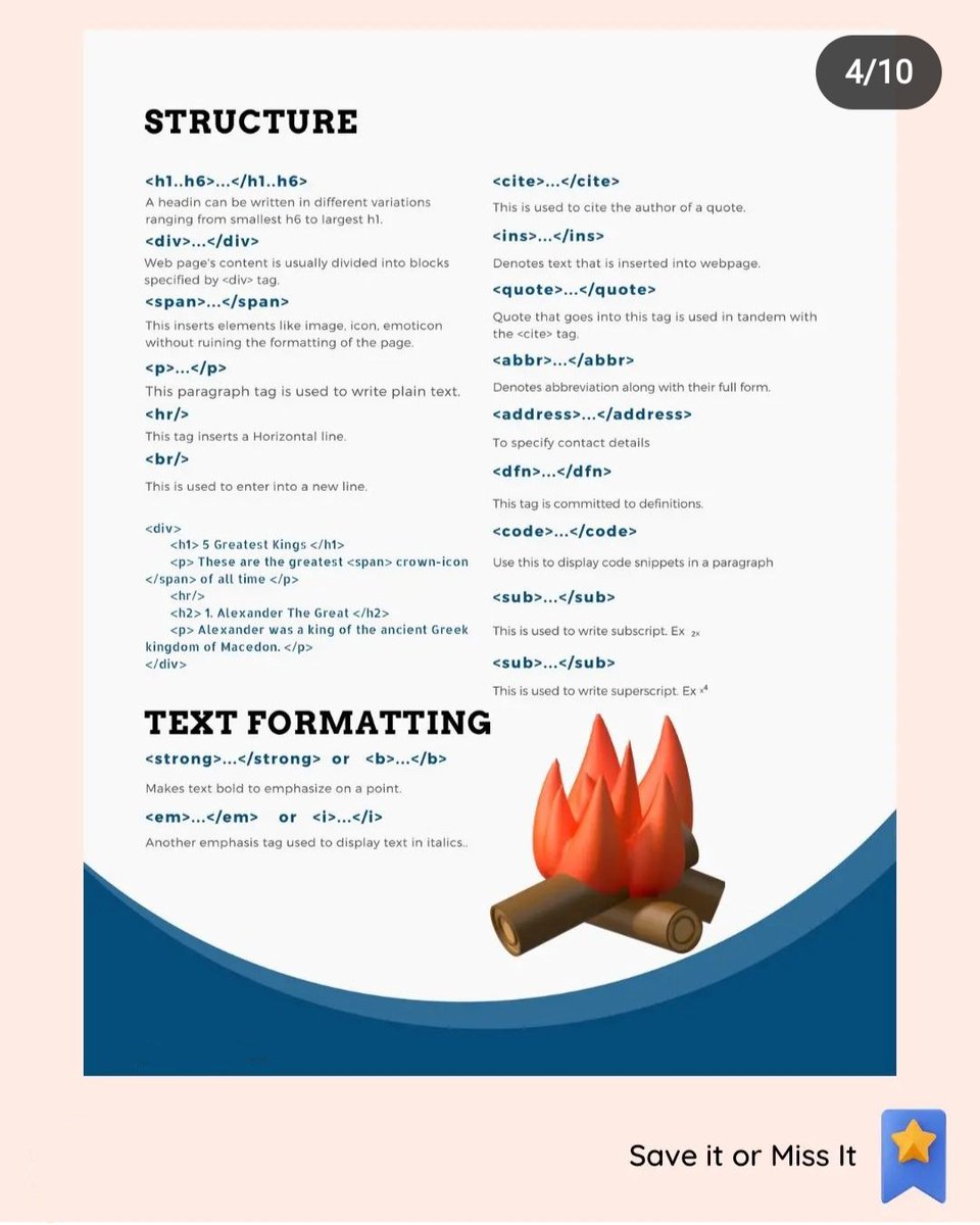 UpgradSkill's tweet photo. HTML Cheatsheet

#development #websitedesign #frontenddeveloper #graphicdesign #uidesign #reactjs #tech #linux #bootstrap #nodejs #angular #programmers #programmingmemes #softwareengineer #seo #jquery #uxdesign #htmlcoding #programminglife #android #htmlcss #computerscience https://t.co/RQO02ZpSum