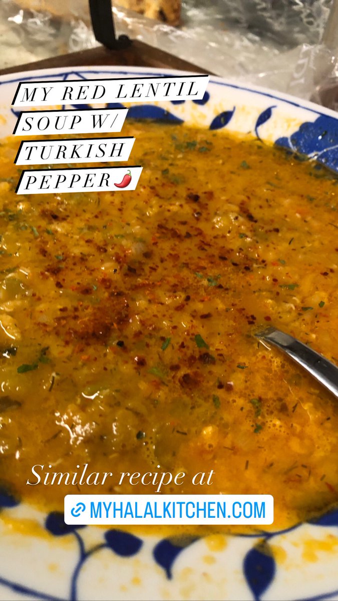 MyHalalKitchen's tweet photo. Another soup recipe for today, because it’s cold outside even in #SoCal. #Turkish #mercemek #redlentil #acibiber #pulbiber https://t.co/nYiu6g43UM