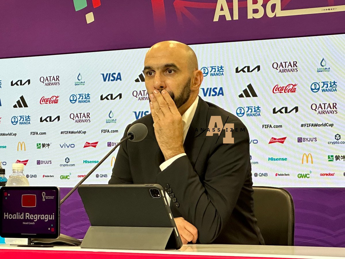 Izemanass's tweet photo. Walid Regragui 🎙️ Fier de mes joueurs , c’est dur pour les gamins mais on doit travailler pour revenir plus forts in sha Allah 🇲🇦! https://t.co/bD9c9ET1o6