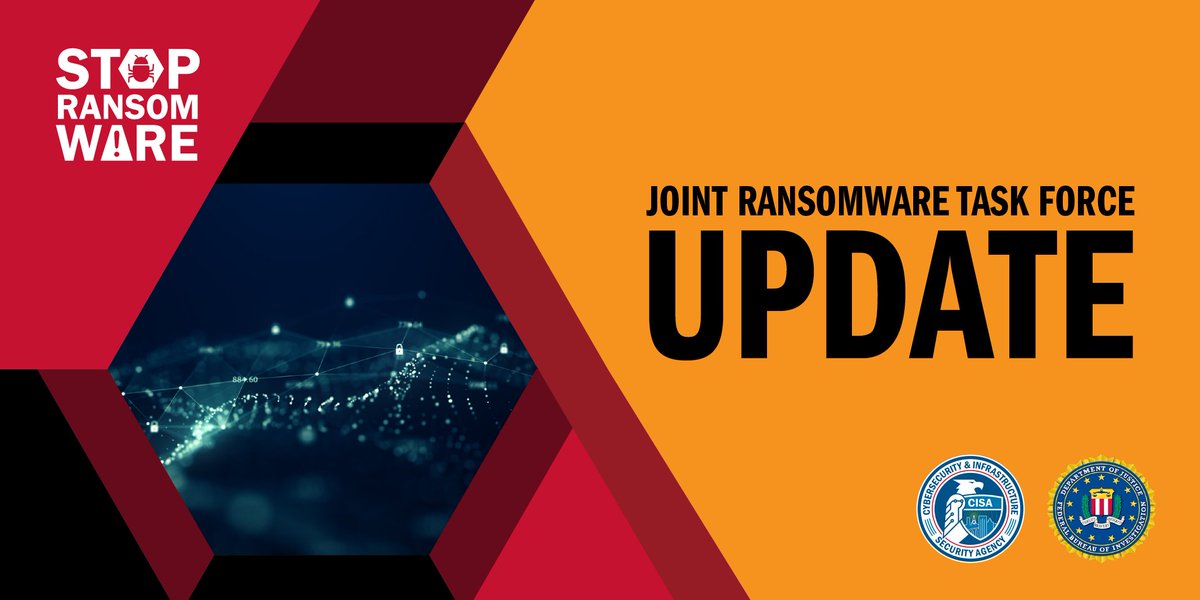 With our partners @FBI, we hosted the second joint ransomware task force meeting. The task force was created to help reduce ransomware threats and impact. Learn more about our upcoming efforts and actions to #StopRansomware: go.dhs.gov/ZXh