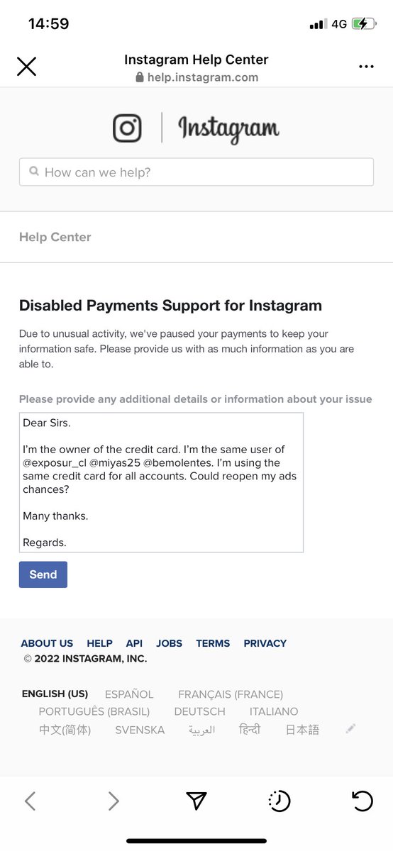 Ghotam25's tweet photo. @instagram problems with the help support!!!! Please help me!!!! https://t.co/KE5sNUvdET