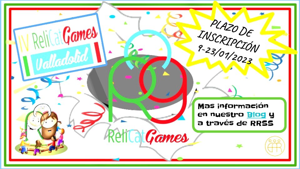 relicatgamesva's tweet photo. Comenzamos nueva edición de Relicat.
¡Anímate a participar! 
¡Será un día genial!
Te estamos esperando.
Apúntate https://t.co/qEzNwtltWz