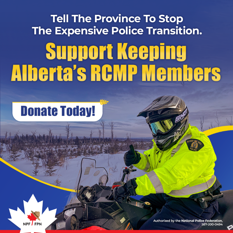 KeepAlbertaRCMP's tweet photo. The Province wants to waste $550+ million on a new provincial police service. Say “no” by donating today to keep Alberta’s RCMP.