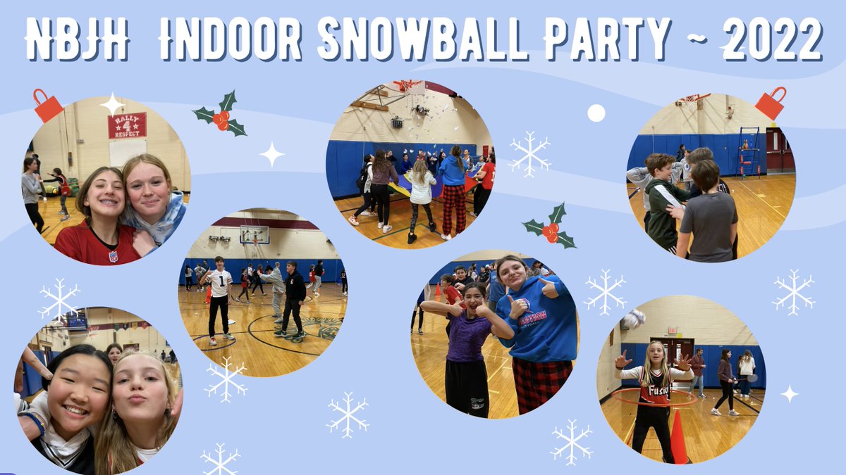 An INDOOR Snowball Pary?  What a nice way to celebrate the season with a great group of generous Northbrook Junior High students!