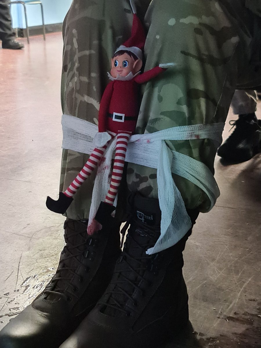 Day 14) Elf knew that Pilot Officer Pak was going to have a lesson today, so he took some bandages from store without asking if he may. The poor cadet did not realise until they got up for break. He fell, and an incident report was what staff had to make