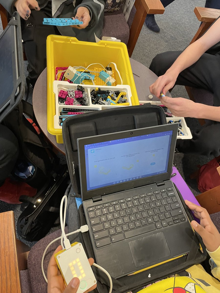 First meeting for our Robotics club was a success! We learned how to program motors and sensors. #stem #bmspride
