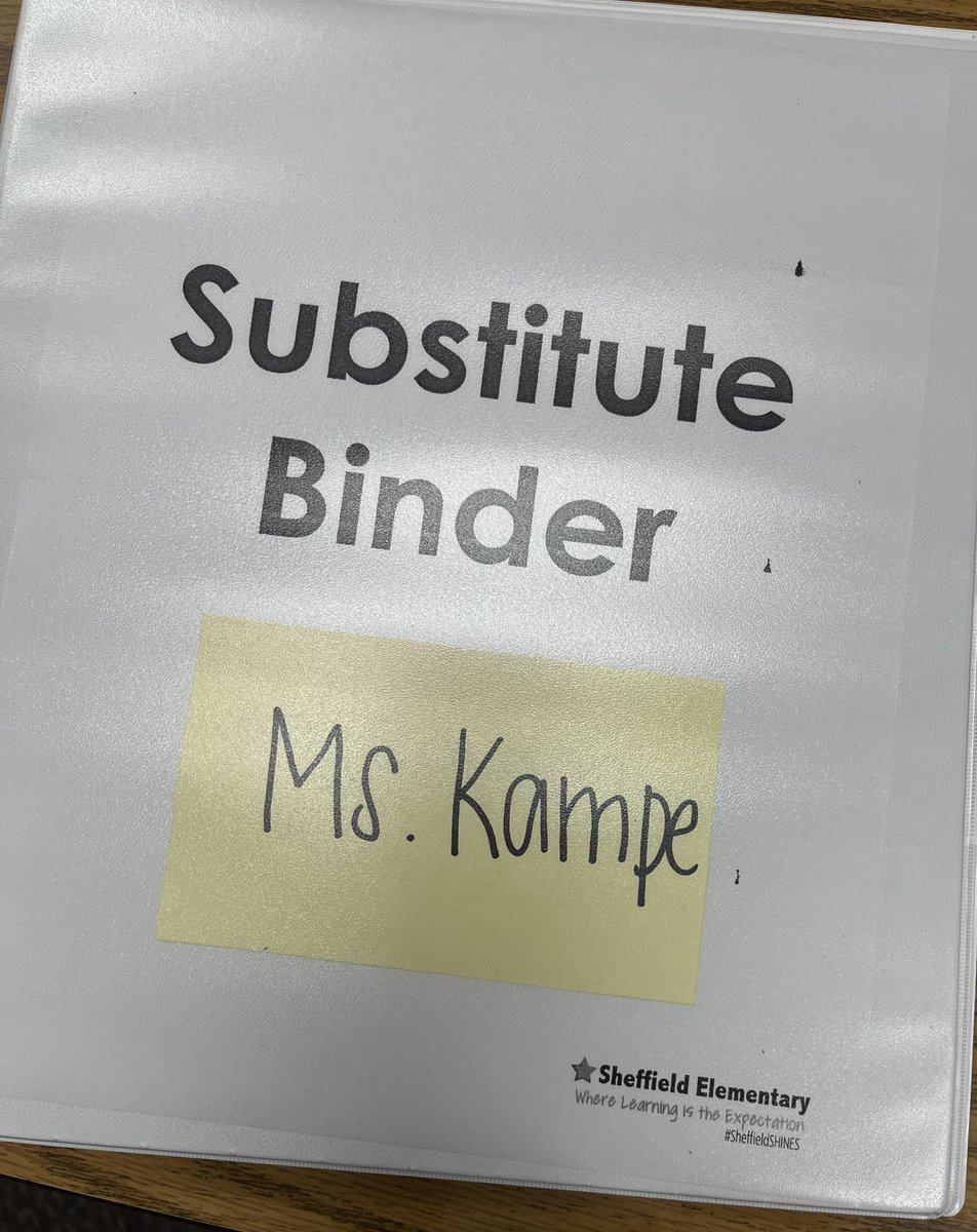 Ms. Kampe makes <a href="/SheffieldElem/">Sheffield Elementary</a> SHINE! ⭐️ She left excellent plans that <a href="/susanmachayo/">Susan Machayo</a> and I appreciated! 👏🏼 #ThankATeacher #YouShine⭐️