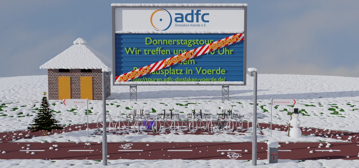 🚲 #Donnerstagstour 🚲
Aufgrund von dem schlechten Wetter, ist die heutige Tour abgesagt.
#Glatteis #SchlechtWetter
dinslaken-voerde.adfc.de/radtouren
newsletter.adfc-dinslaken-voerde.de
touren.adfc-dinslaken-voerde.de
#Radfahren #FahrradClub