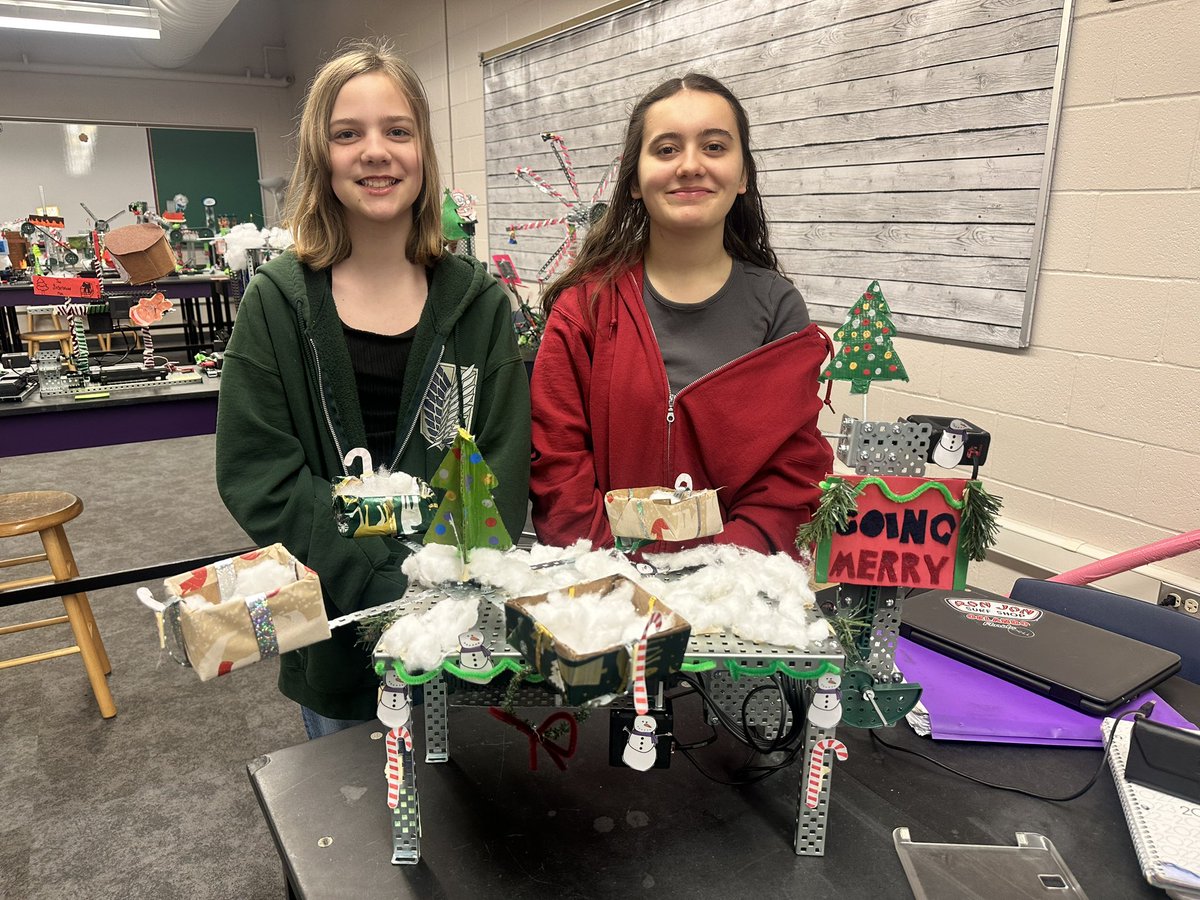 NoRoSTEM's tweet photo. We just wrapped up our STEM showcase with a Winter Ride/Attraction project.

Here are 2nd periods designs as well as the class winners:
Best Ride: “Going Merry” by Vivian and Violet
Best Design: “Winter Wonderland by Maddi, Macy &amp; Anastasia https://t.co/Idd4QQrhei